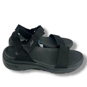 NEW Skechers GO WALK Arch Fit 2.0 Annie Athletic Sandals Black Size 10 Flat